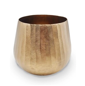 Elegant Metal Planter <b>Pot</b> with Textured Finish & Lining Stand Set Of 2 Pcs for Luxury Interiors - Product Image 5