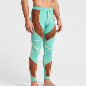 Leggings de compression à imprimé géométrique pour hommes, nylon et élasthanne, collants de sport - Product Image 3