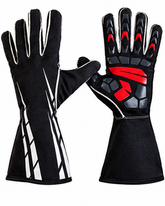 Gants de course unisexes noirs et rouges en PU, antidérapants, à doigts complets, pour l'extérieur, imperméables, avec fermeture auto-agrippante, légers - Product Image 1