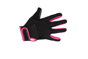 <b>Full</b> Finger Gym Gloves Black Pink PU Material Non <b>Slip</b> Hook And Loop Closure Unisex All Seasons - Product Image 3