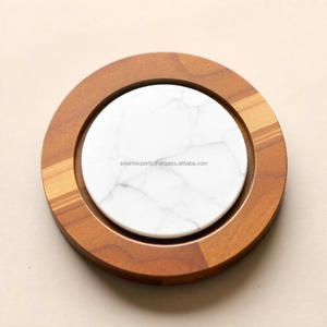 Sous-verre luxueux et écologique, design classique en pierre et bois, artisanal en marbre, options personnalisables pour la maison, le bar, le bureau - Product Image 1