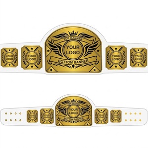 Ceinture de championnat personnalisable en or avec plaques latérales pour la boxe, la lutte, le MMA, les arts martiaux, ceinture de championnat personnalisée - Product Image 5