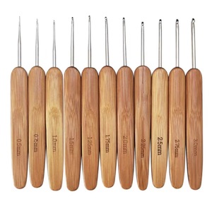 <b>Bamboo</b> Crochet Hook Dreadlock <b>Needle</b> Wooden Handle <b>Knitting</b> Tool for Hand <b>Knitting</b> and Hair Braiding - Product Image 2