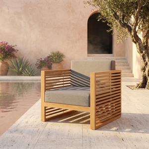 Solid Teak <b>Patio</b> Lounge <b>Chair</b> Manufacturer Jepara Factory Wholesale Outdoor Single Deep Seating Armchair Custom Project - Product Image 1
