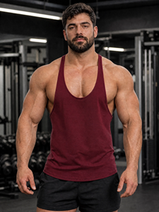 Men's <b>Vintage</b> Beading Polyester/Cotton Blend Knitted <b>Tank</b> <b>Top</b> Solid Color Quick Dry Breathable Sporty Casual Gym Workout - Product Image 6
