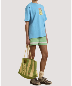 เสื้อยืดคอกลมสีฟ้าอ่อนทรงปกติ แขนสั้น ผ้าฝ้าย 100% พิมพ์ลายตามสั่ง สำหรับผู้หญิง เนื้อผ้าเจอร์ซีย์ระบายอากาศได้ดี เหมาะสำหรับฤดูร้อน - Product Image 2