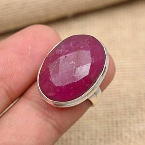 Anillo de Plata de Ley 925 con Rubí Facetado, Anillo Hecho a Mano, Hermoso Regalo de Compromiso - Product Image 6