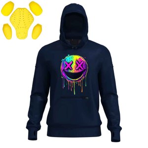 Hoodie unisexe marron imprimé respirant à séchage rapide, grande taille, personnalisable, avec patchs d'armure jaunes, manches longues, vêtements de moto - Product Image 6