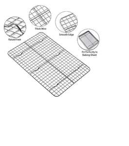 Ensemble de grilles de refroidissement en acier inoxydable de qualité supérieure pour la pâtisserie, les biscuits, les gâteaux, la cuisson au four et la cuisine quotidienne - Product Image 5