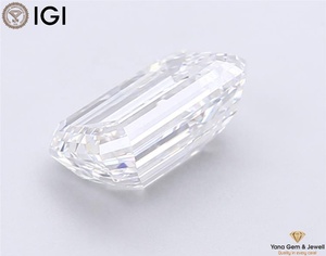 Diamante Solitario de 3.00 Quilates, Corte Esmeralda, Cultivado en Laboratorio, CVD, Color D, Claridad VS1, Certificado IGI, Obra Maestra - Product Image 3