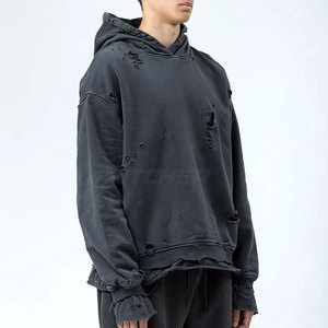 Sweat-shirt haut de gamme effet usé pour homme, style streetwear, avec doublure intérieure confortable - Product Image 3