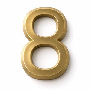 Solid Cast Brass House Numbers 10cm Outdoor Unlacquered Numerals 0-9 with Fixings - Product Image 1