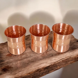 Verre à vin en cuivre pur poli brillant, verre en cuivre uni, bienfaits pour la santé, récipient en cuivre pour la salle de sport, la maison, les mariages - Product Image 3