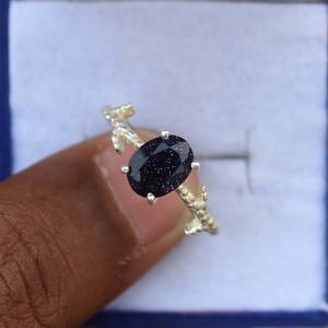 Oval Black Onyx 925 Sliver Vintage Engagement <b>Ring</b> Handmade Gemstone Jewelry IGI Certified From Rajasthan Gift for Women - Product Image 3