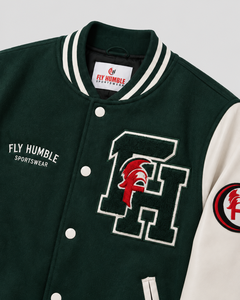 Fly Humble <b>Men's</b> Varsity <b>Jacket</b> Green <b>White</b> Embroidered Letter Patch Style Winter Waterproof Breathable Streetwear Best Selling - Product Image 6