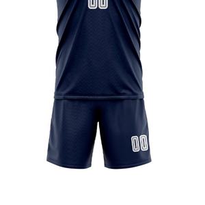 Nueva moda personalizada equipo de fútbol sublimación uniforme ropa de fútbol cuello redondo manga corta conjunto de fútbol Color azul oscuro - Product Image 5