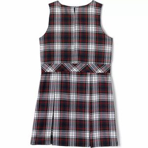 Girls Plaid Sleeveless <b>Old</b> School <b>Dress</b> Red black Checkered Primary School Woven fabric Girl Pinafore <b>Dress</b> - Product Image 3