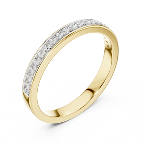 Brilliant Cut Lab Grown Brilliant Cut Diamond Half Eternity Band DEF-VVS 14K/18K Solid Gold Rhodium Plated Minimalist <b>Rings</b> - Product Image 4