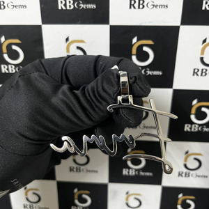 RB Gems Personalized Emma Name Pendant 925 <b>Silver</b> Gold Plated Crystal Letter <b>Charm</b> Everyday Wear Unisex Luxury Style - Product Image 3