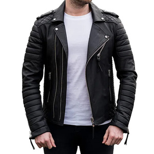 Chaqueta de Lona y Cuero Genuino para Hombre, con Cierre, Color Sólido, Estilo Invernal, Duradera, Ecológica y Transpirable, Venta al Por Mayor - Product Image 4