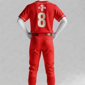 Ensemble d'uniformes de baseball avec logo blanc, manches courtes, col rond pour homme, 100% polyester, coupe régulière, fermeture à boutons par RIVIAN ATLANTIC - Product Image 3