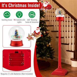 Lampione Natalizio Decorativo da 1,5 m con Babbo Natale/Pupazzo di Neve/Albero Rotante a 360 Gradi, 15 LED Colorati, 8 Melodie, 2 Modalità, Luci Natalizie - Product Image 6