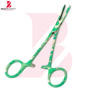 Pinza Hemostática Recta de 5.5 Pulgadas, Pinza de Sujeción Dentada de Acero Inoxidable con Patrón de Corazón Verde, Reutilizable, Manual, Quirúrgica, para Hospital - Product Image 5