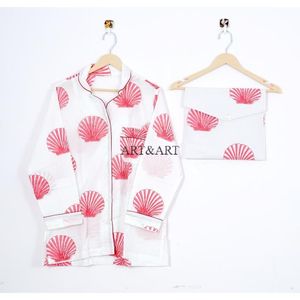 Conjunto de Pijama de Verano de Algodón Estampado de Nuevo Diseño Más Vendido para Mujer, Disponible en Diferentes Tallas, de la India - Product Image 3