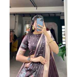 Seda Dola y estampado Kalamkari Lehenga Choli con ropa india y paquistaní Dupatta - Product Image 5