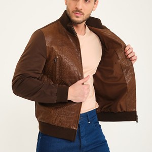 Veste en cuir pour homme avec motif python, cuir véritable de qualité supérieure, veste de motard élégante, veste pour homme sur mesure, OEM, vente en gros, export - Product Image 6