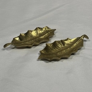 Vintage Leaf Shape Metal <b>Serving</b> Plate <b>Set</b> Gold Finished Decorative Tray Ideal For Snacks Dry Fruits Table Decor And Kitchen Use - Product Image 2