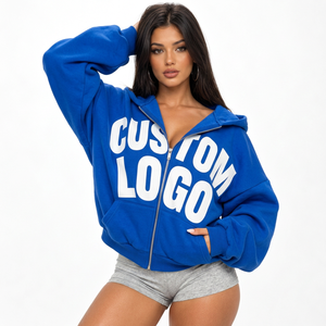 Sudaderas con capucha de algodón al por mayor, 320 g/m², estilo francés, cortas, con puños acanalados, para tiendas de ropa boutique. - Product Image 5