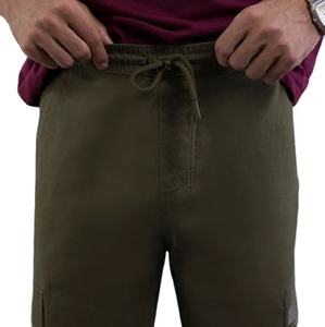 100% Cotton <b>Lightweight</b> Canvas <b>Men</b> Casual Pants Custom logo Elastic Waist Top Quality Plus Size Multi-pocket Baggy <b>Cargo</b> Pants - Product Image 3