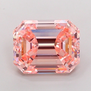Diamant rose vif de 8,53 carats, taille émeraude, cultivé en laboratoire, CVD, IGI, VVS2, excellente qualité de polissage, symétrie parfaite, diamant non monté pour les acheteurs de joaillerie fine - Product Image 1