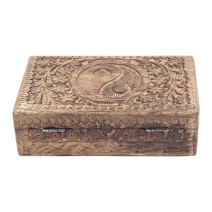 Boîte antique en bois sculptée à la main la plus vendue boîte en bois de manguier massif pour la décoration de stockage et l'utilisation de cadeaux personnalisés au prix d'usine - Product Image 4