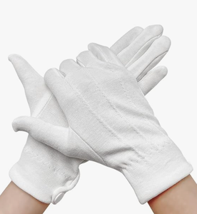 ถุงมือผ้าฝ้ายบางสำหรับผู้ชายและผู้หญิง ถุงมือสีขาวสำหรับชุดเดินขบวนอย่างเป็นทางการ - Product Image 1