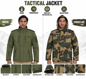 Veste tactique unisexe d'hiver, imperméable, coupe-vent, avec réflexion thermique, camouflage, pour usage de sécurité, conforme ISO, polyester/coton - Product Image 4