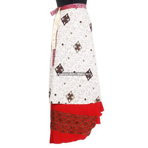 Sarong réversible en soie vintage fait main, jupe longue enveloppante, robe tube, 2 couches, en soie magique réversible, style sari - Product Image 3