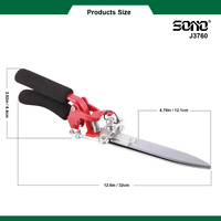 SONO J3760 Pelle de jardin industrielle moderne en acier au carbone chromé, de haute qualité, durable, tranchante, pour droitier, à commande manuelle