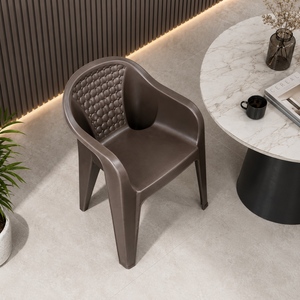 Chaise en plastique moderne, design diamant, non pliable, empilable, ergonomique, imperméable, pour solutions de salon - Product Image 6