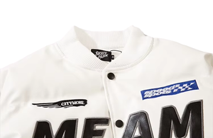 Veste d'hiver matelassée pour enfants en cuir synthétique PU noir brillant, brodée, imperméable et rembourrée - Product Image 5