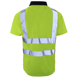 Camisas de Trabajo de Alta Visibilidad para Hombre, Reflectantes, Manga Corta, Transpirables, Estilo Casual de Verano, Cuello Alto, 100% - Product Image 5