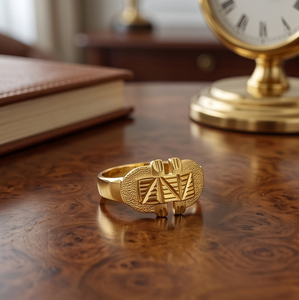 DIVYORO สายรัดข้อมือลายพีระมิดเคลือบทอง 22k สำหรับผู้ชายแบบคลาสสิก - Product Image 4
