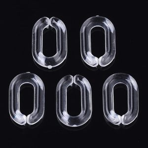 Acrylic Linking Rings Oval <b>Quick</b> <b>Link</b> Connectors for Curb Chains Purse Eyeglass Chain DIY Craft Making 15x9x3mm (Clear) - Product Image 1