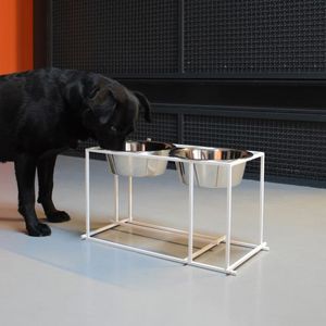 Station d'alimentation surélevée en acier inoxydable pour animaux de compagnie, support double pour gamelles de chien, organisateur de bols pour animaux - Product Image 3