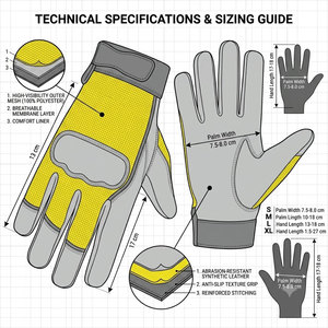 Best Performance Durable Heavy-Duty Goat Grain Leather Safety <b>Gloves</b> Adjustable Wristband Soft Comfortable Fire Proof - Product Image 6