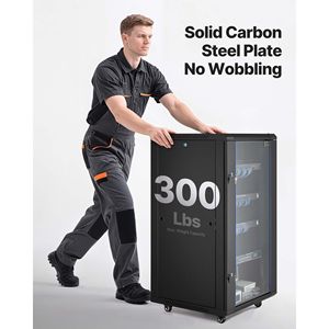 Armadio di Rete 22U da Parete, Profondità 23.6, Capacità Massima 300 Libbre, Vetro Temperato, Armadio Server con Funzione di Blocco - Product Image 4