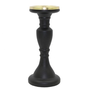 แก้วสีดําและเหล็กตกแต่งผู้ถือเสาเทียนที่ไม่ซ้ํากันการออกแบบที่ทันสมัยขาตั้งเทียนแฮนด์เมดที่กําหนดเอง - Product Image 1