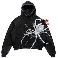 Hoodie Unisexe 100% Coton Respirant Coupe Oversize 500g avec Logo Frontal Lavé, Style Pullover avec Poche, Streetwear Décontracté Automne Hiver OEM