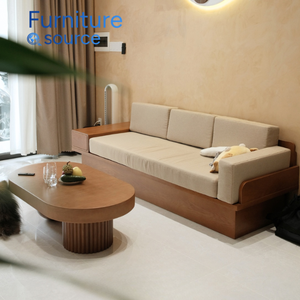 Table basse moderne élégante-Table basse moderne élégante utilisation de salon pieds boule en bois massif surface MDF-prix d'usine du Vietnam - Product Image 2